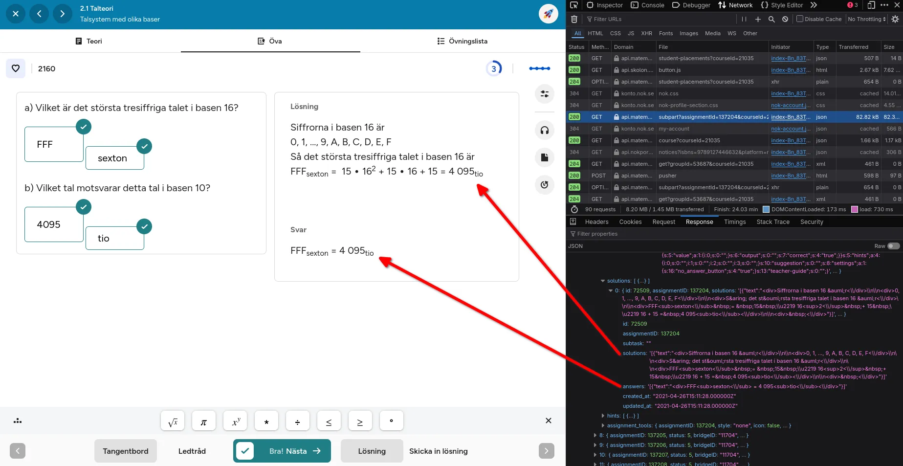 Motsvarande lösning